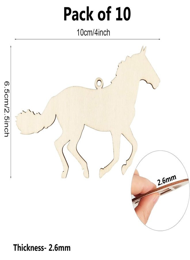 Cliths Pack of 10 Pcs Wooden Running Horse Cutouts, Unfinished Wood Horse Ornaments for DIY Crafts, Painting, Party Decorations, Gift Tags, Home Decor - Image 2